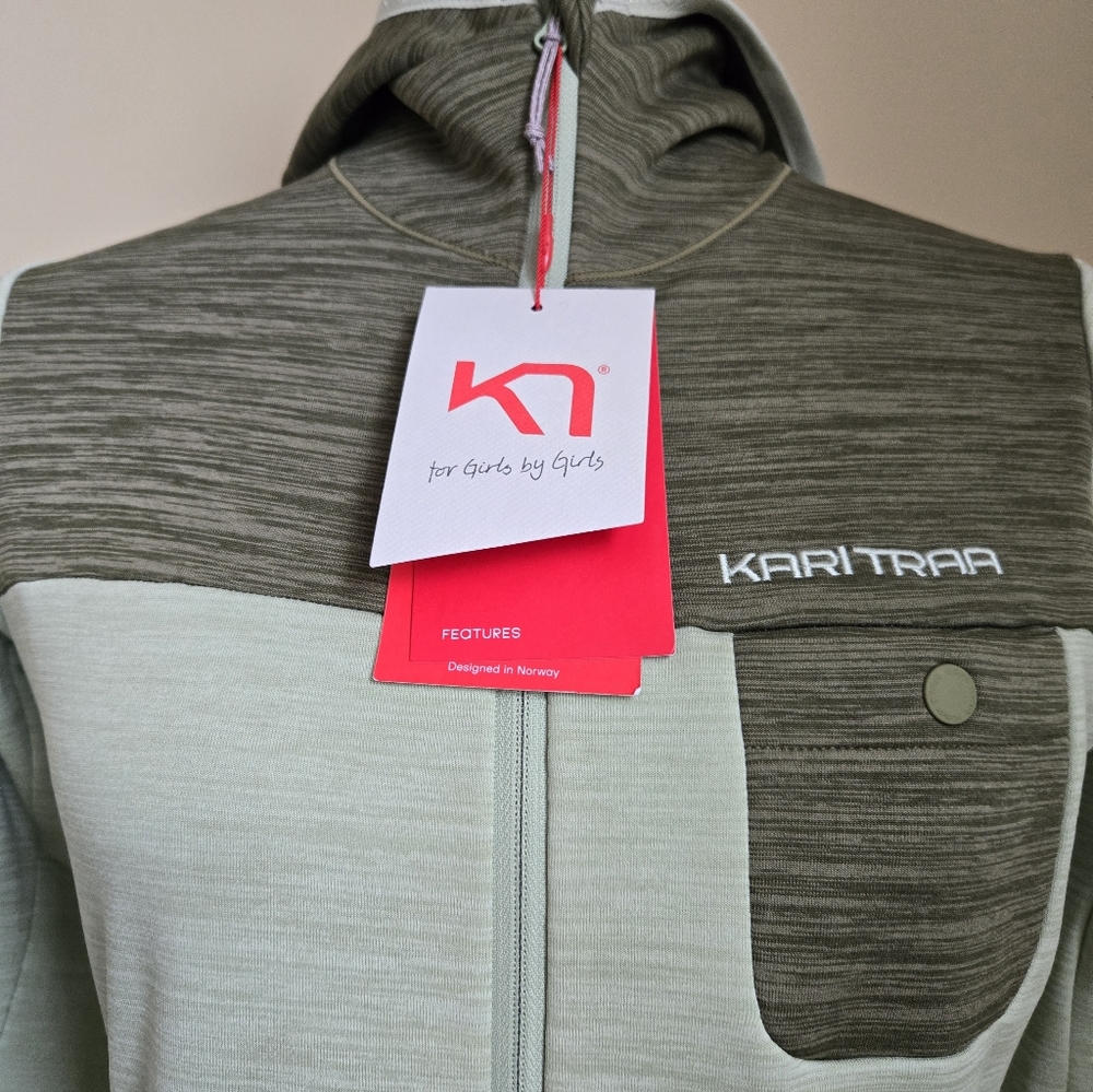 Kari Traa Sanne Hiking Midlayer Womens S Green Full Zip Hoodie - Picture 2 of 11